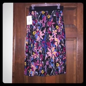 Black and Floral LuLaRoe Jill Skirt